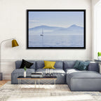 Sailboat and Misty Mountains Wall Art