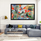 Melting Green Impasto Abstract Wall Art