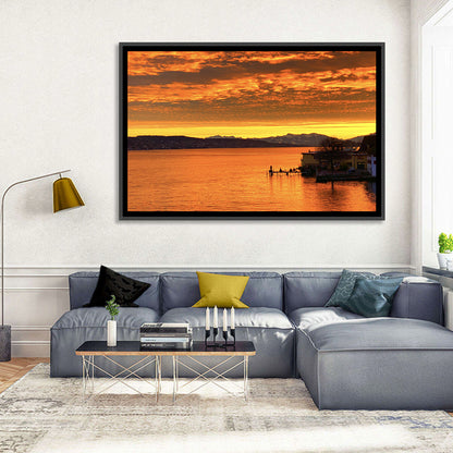 Lake Zurich Golden Sunset Wall Art