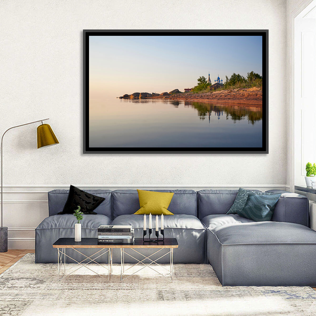 Lake Peipus Sunset with Blue Domes Wall Art