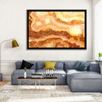 Golden Agate Stone Abstract Wall Art