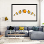 Lunar Phases Floral Arc Wall Art