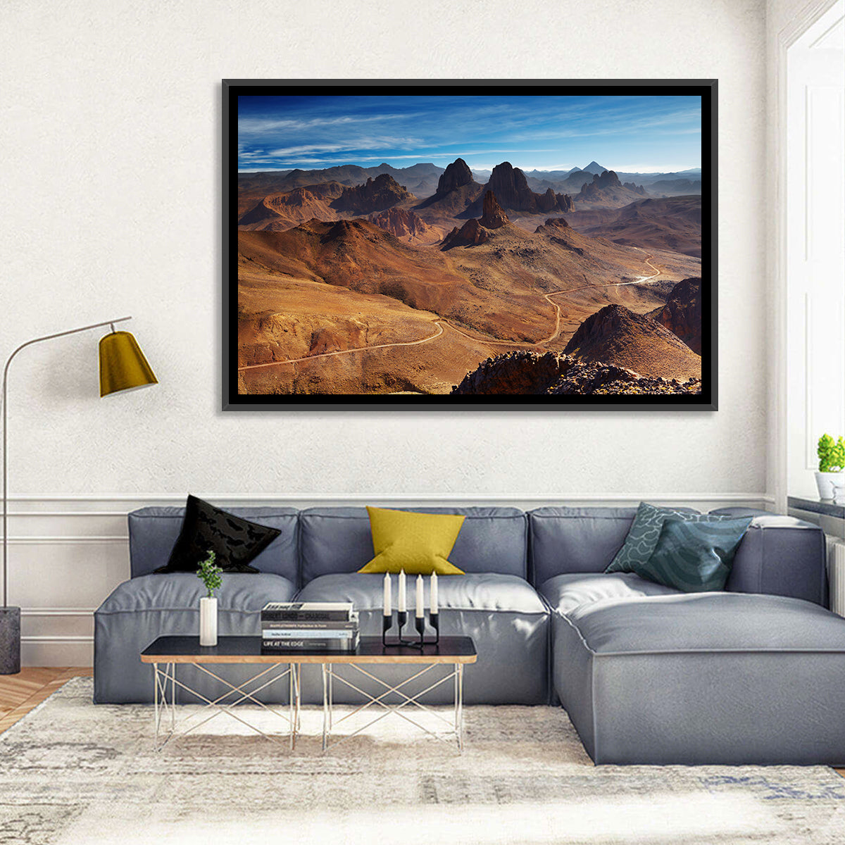 Hoggar Mountain Road Wall Art in a room, landscape