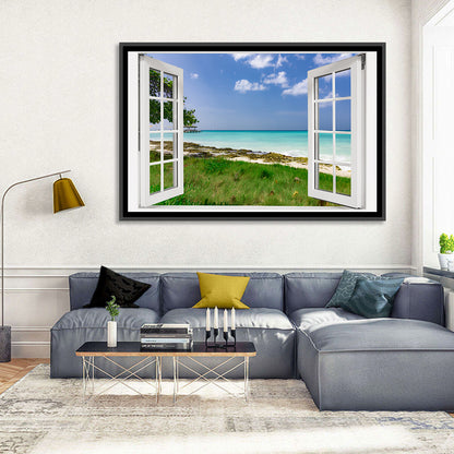 Gazebo on Pier Over Turquoise Ocean Wall Art