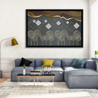Gray and Gold Dandelion Wall Art