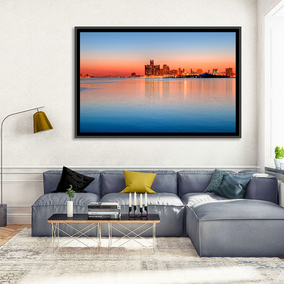 Detroit Golden Hour Skyline Wall Art
