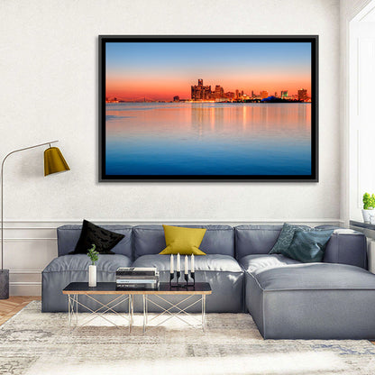 Detroit Golden Hour Skyline Wall Art