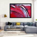 Crimson Impasto Motion Wall Art