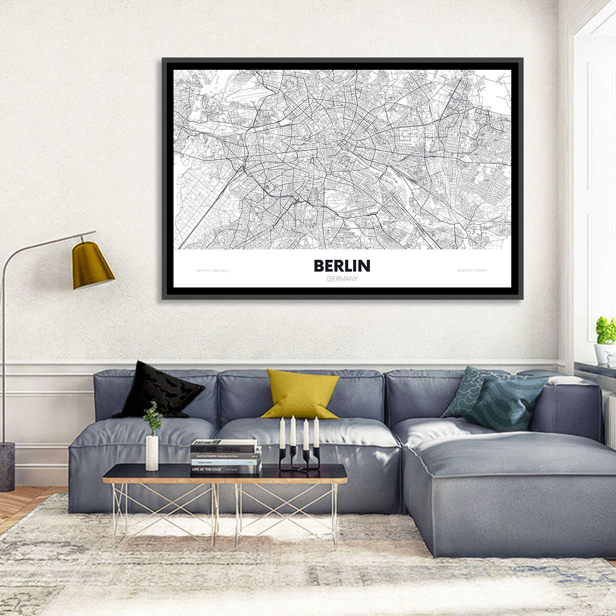 Berlin Street Network Map Wall Art