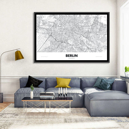 Berlin Street Network Map Wall Art