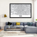 Paris Aerial Map Wall Art