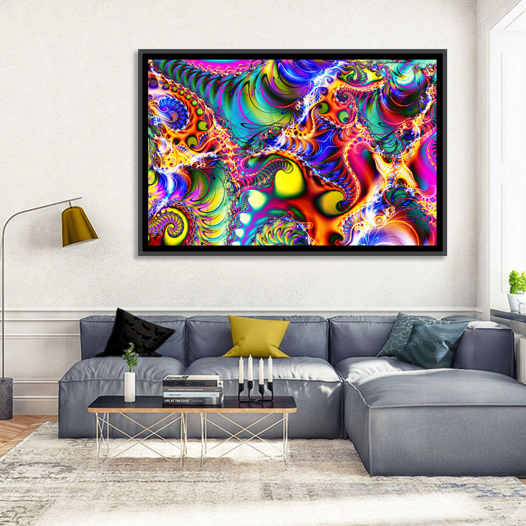 Chromatic Fractal Swirls Wall Art