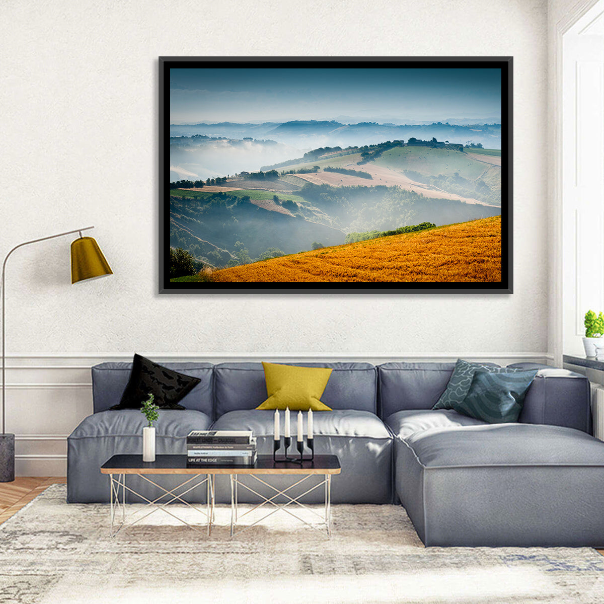 Morning Mist Over Tuscany Wall Art