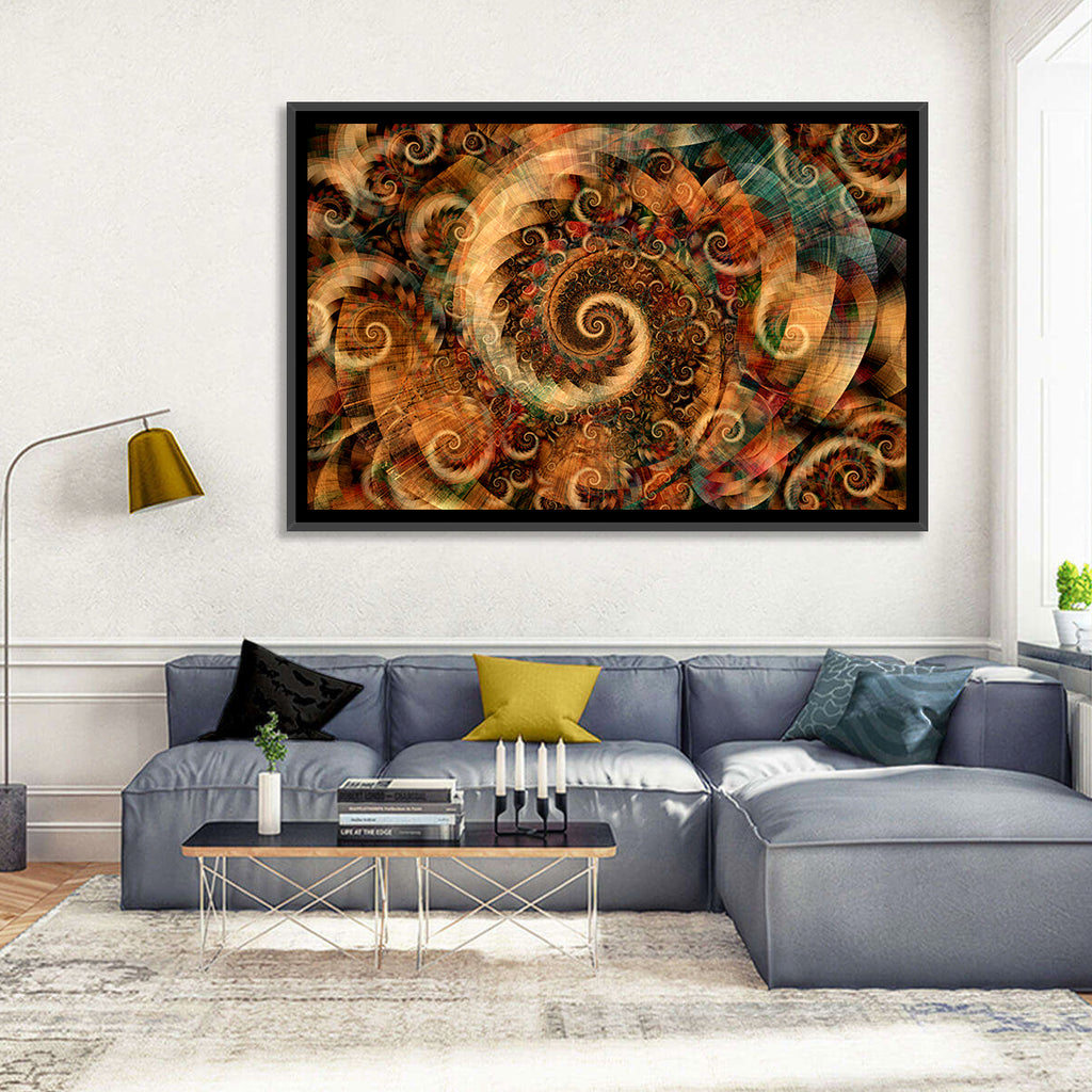 Golden Spiral Fractal Wall Art