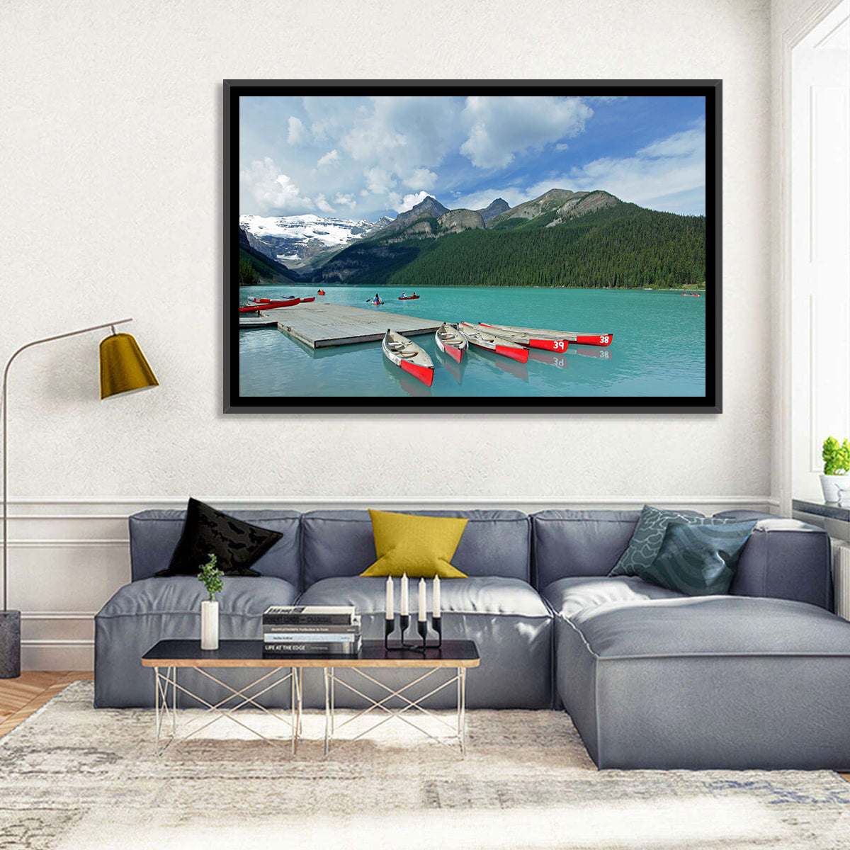 Red Canoes at Lake Louise Wall Art