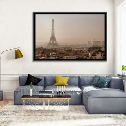 Eiffel Tower Over Paris Rooftops Wall Art