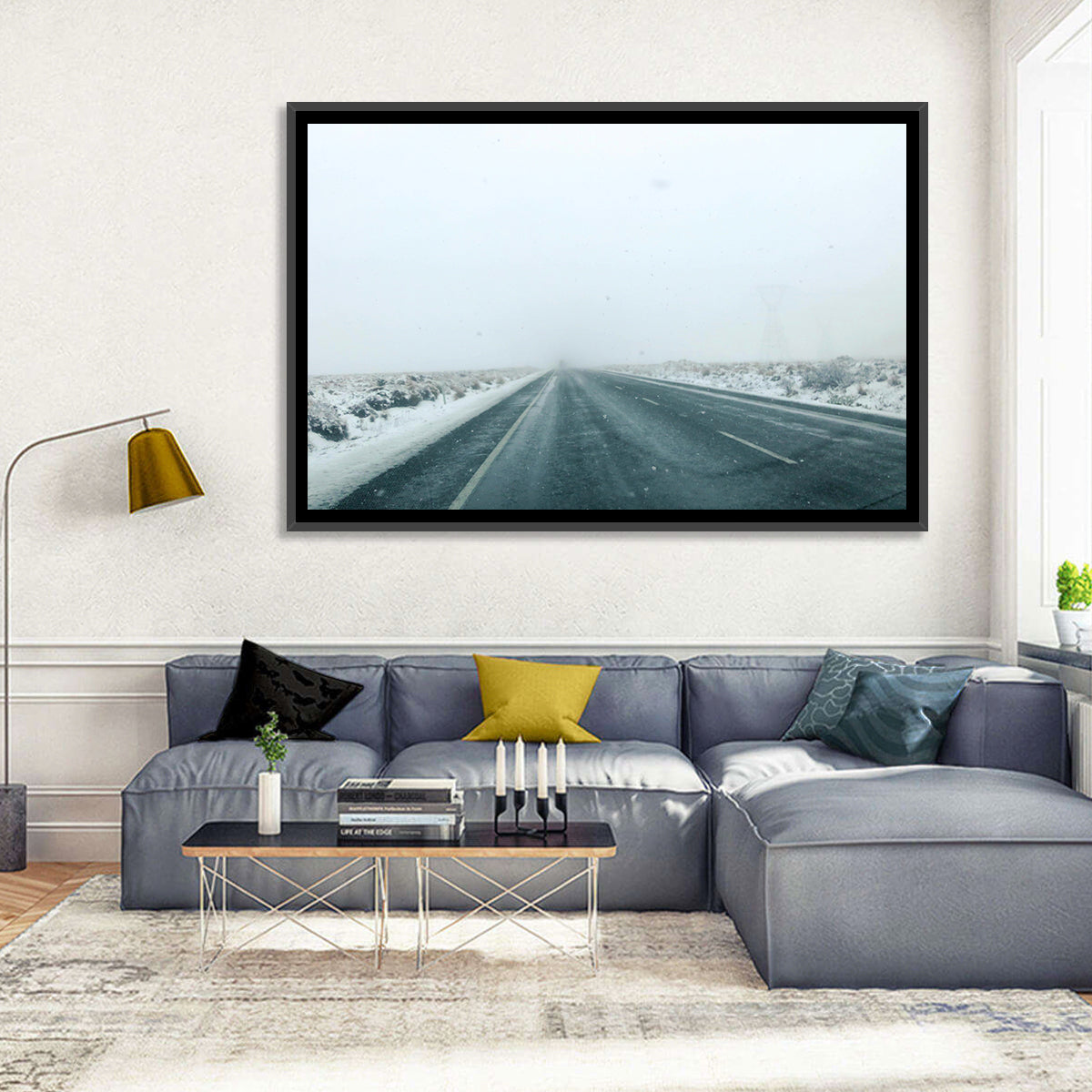 Foggy Winter Mountain Road Wall Art