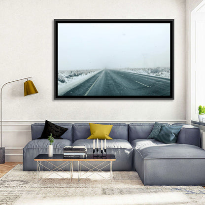 Foggy Winter Mountain Road Wall Art