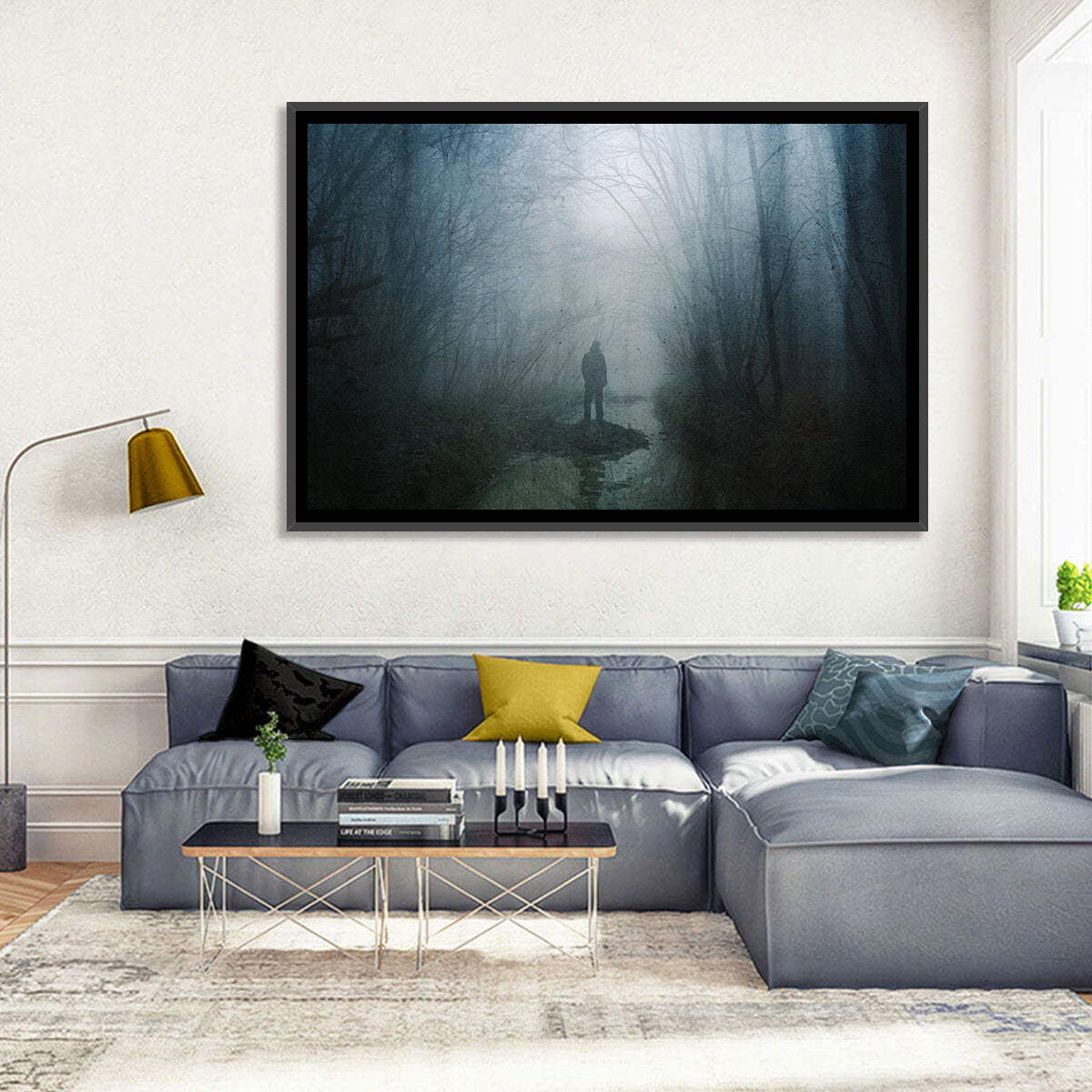 Foggy Forest Pathway Wall Art