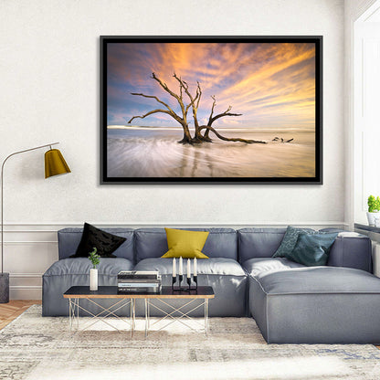 Folly Beach Driftwood Sunset Wall Art