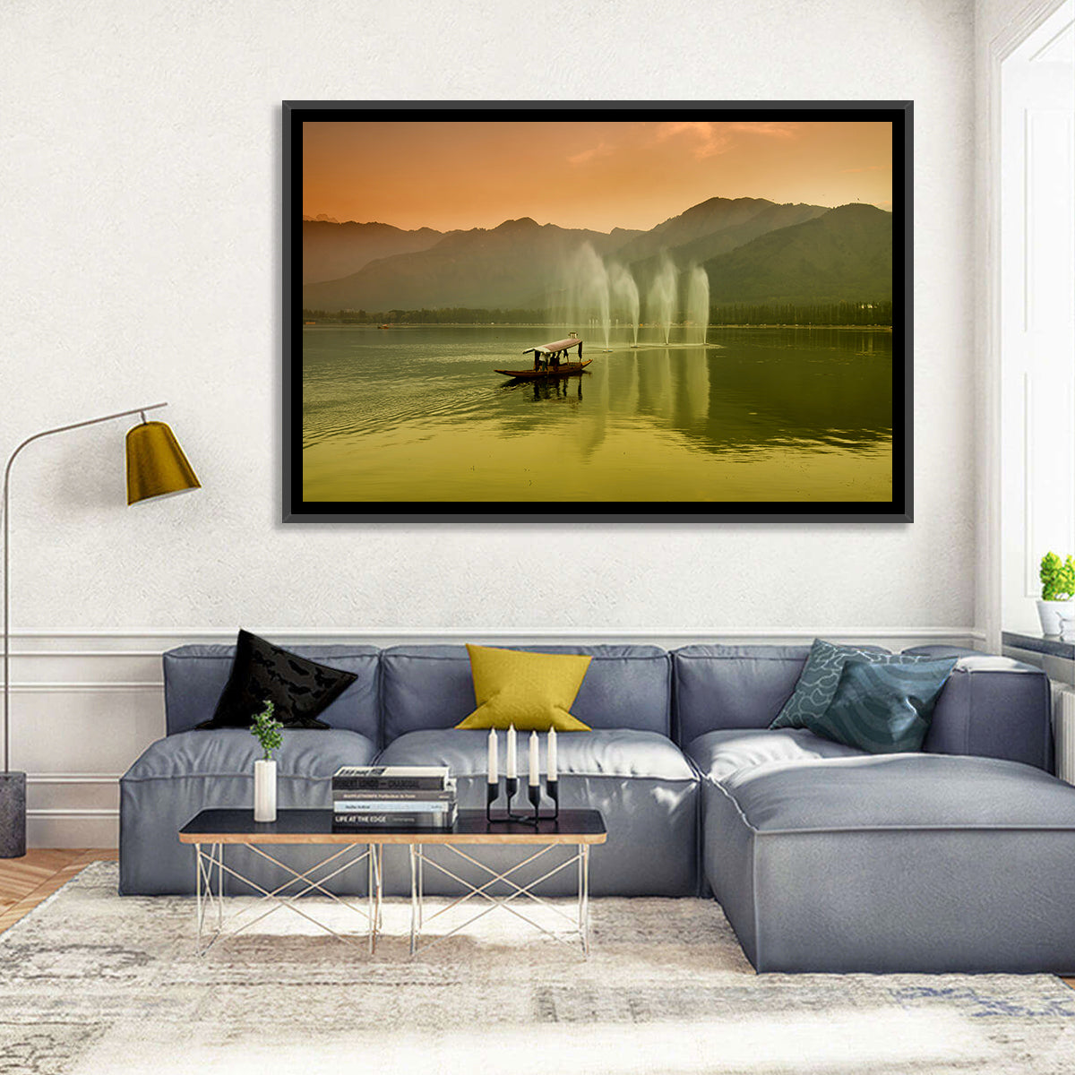 Dal Lake Srinagar Wall Art in a room, landscape
