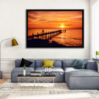Kampot Pier at Sunset Wall Art