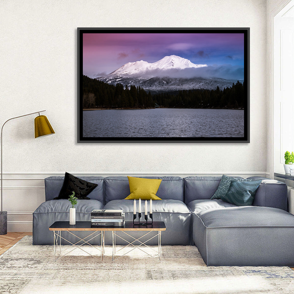 Mount Shasta from Lake Siskiyou Wall Art in a room, landscape