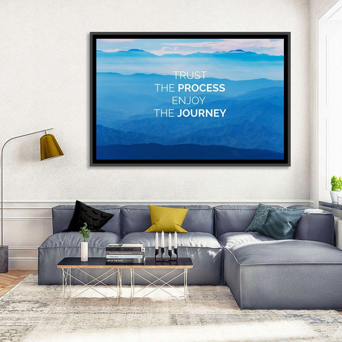 Trust the Process Mountain Layers Wall Art