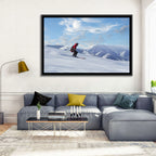 Skier on Snowy Mountain Slope Wall Art