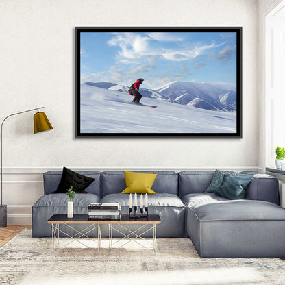 Skier on Snowy Mountain Slope Wall Art