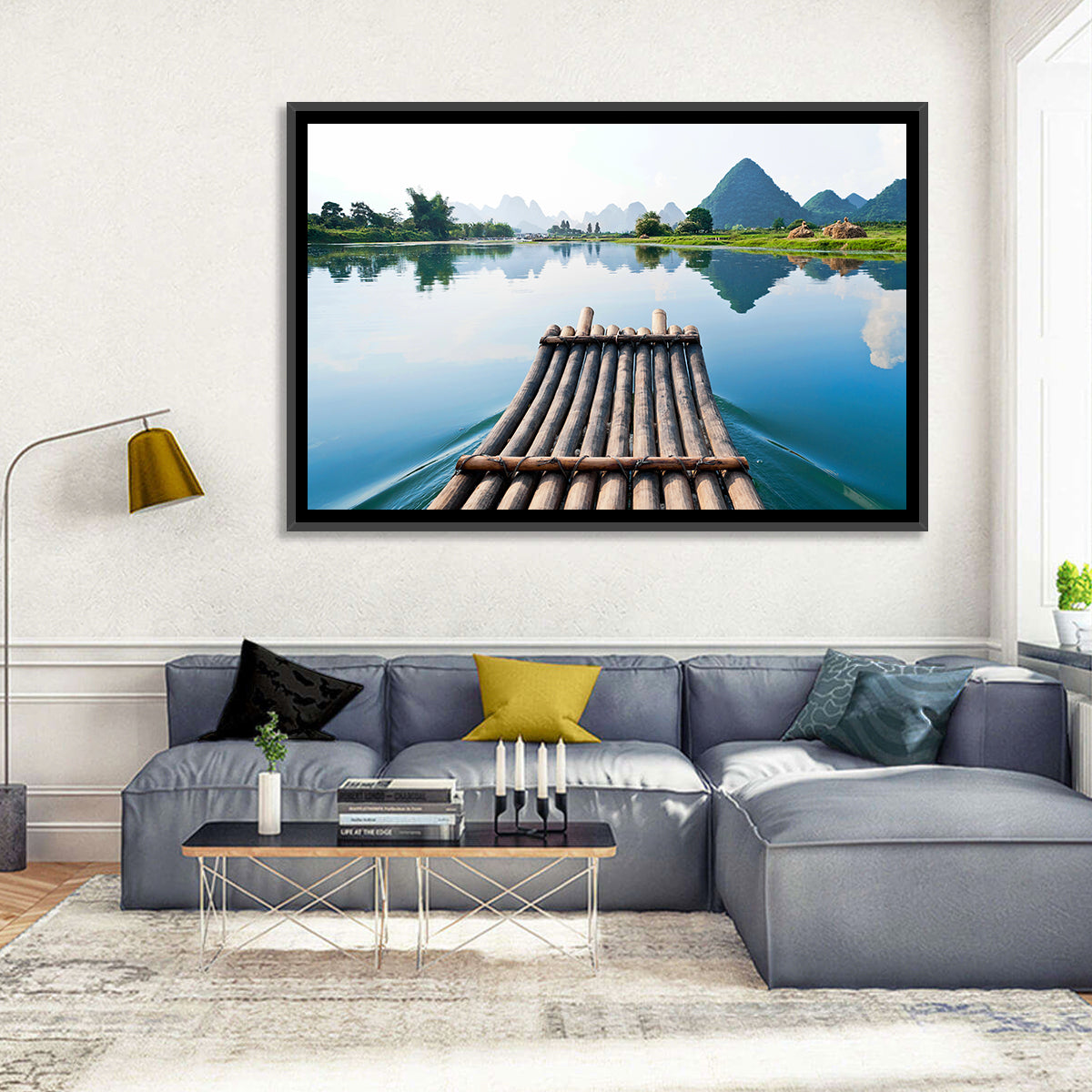 Li River Raft Wall Art