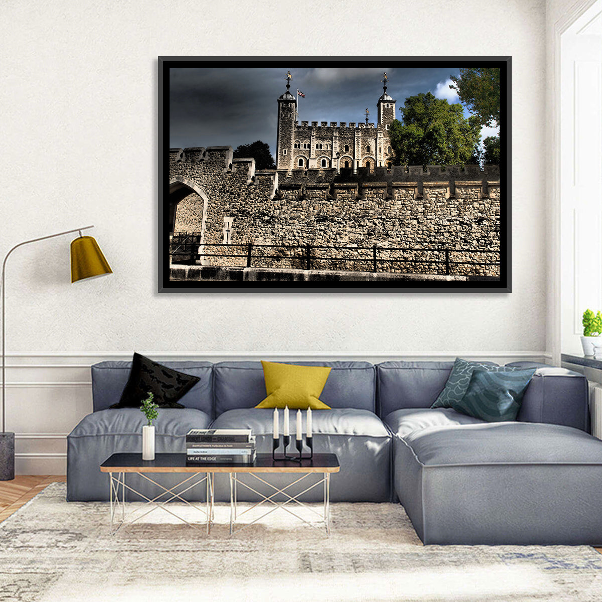 Tower of London Wall Art in a room, landscape