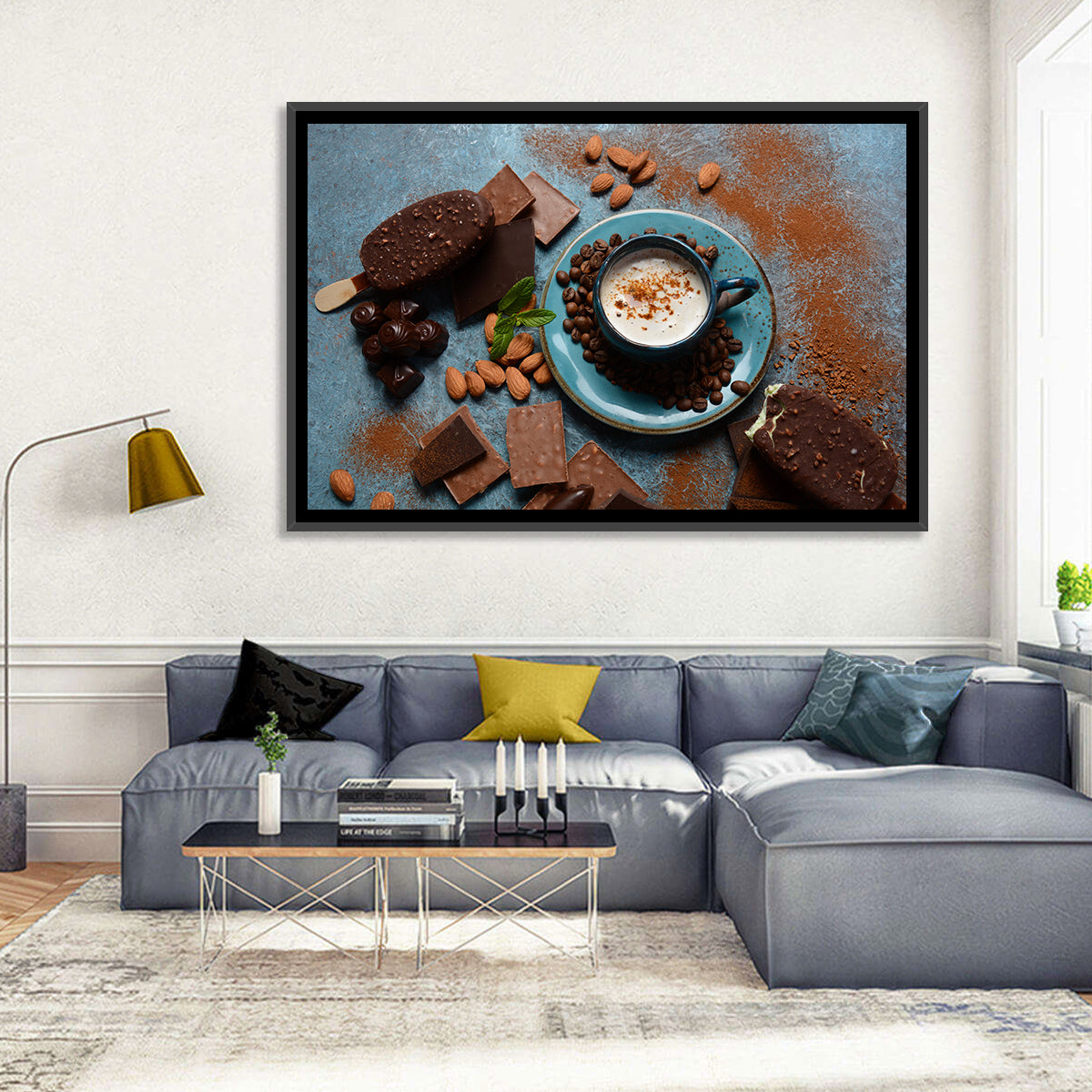 Coffee and Ice Cream Still Life Wall Art in a room, landscape