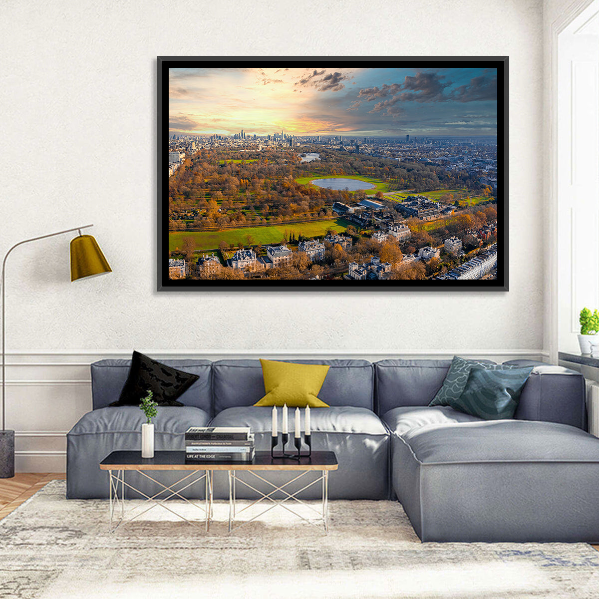 Cloudy Hyde Park Aerial Wall Art