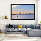 Newport Bridge at Sunset Wall Art