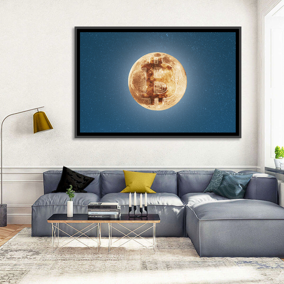 Bitcoin Circuit Moon Wall Art