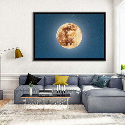 Bitcoin Circuit Moon Wall Art