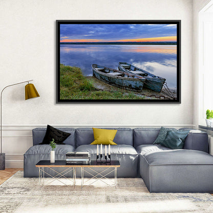 Chained Rowboats at Dusk Wall Art