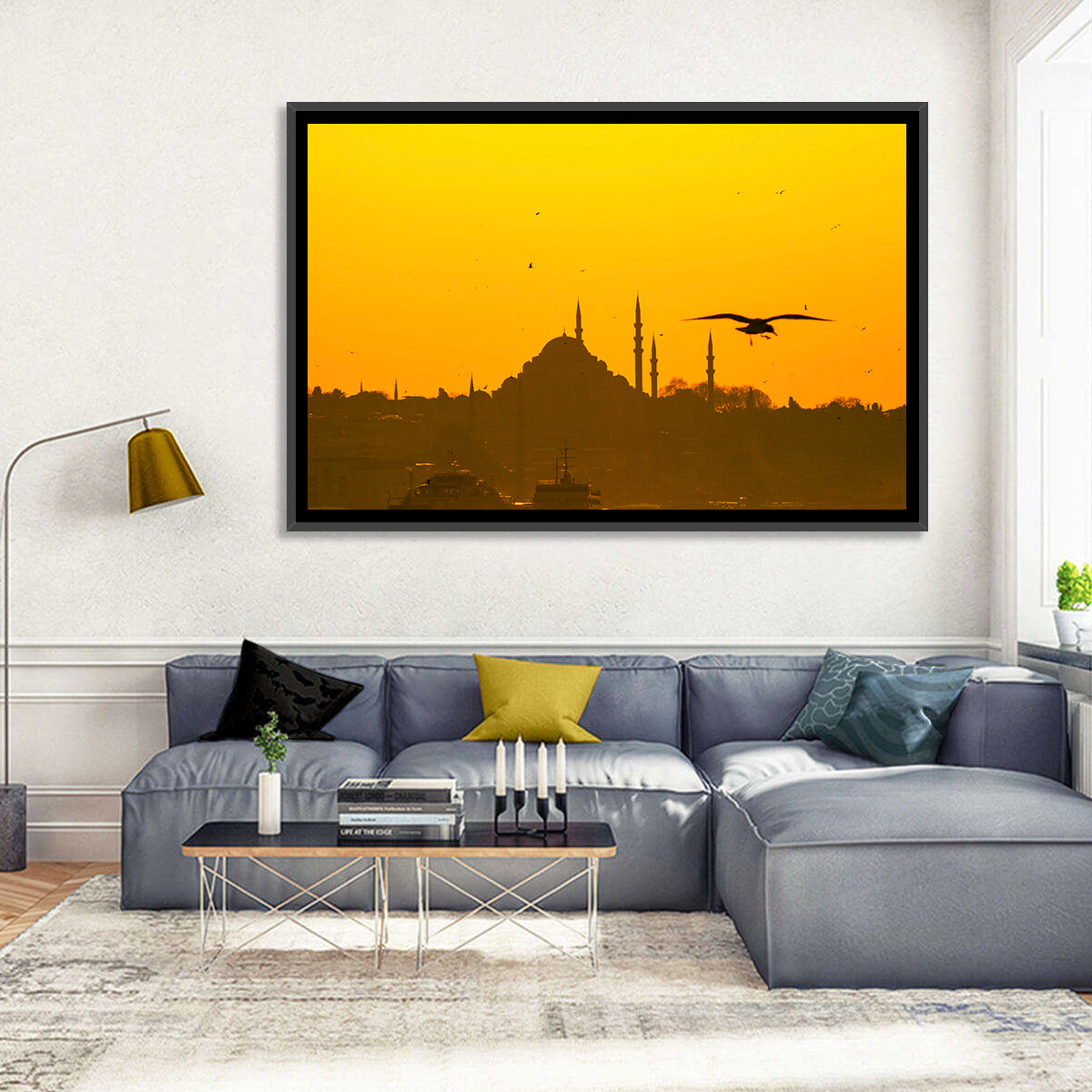 Süleymaniye Mosque Golden Hour Silhouette Wall Art