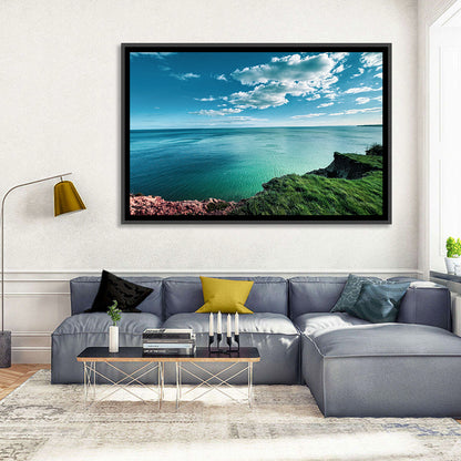 Coastal Cliffs Above a Turquoise Sea Wall Art