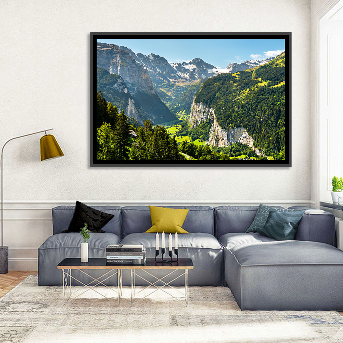 Lauterbrunnen Valley Waterfall View Wall Art