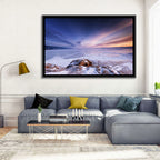 Frozen Lake Ice and Sunset Sky Wall Art