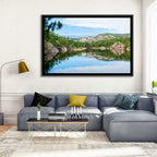 Mirror-quiet Lake and Pines Wall Art