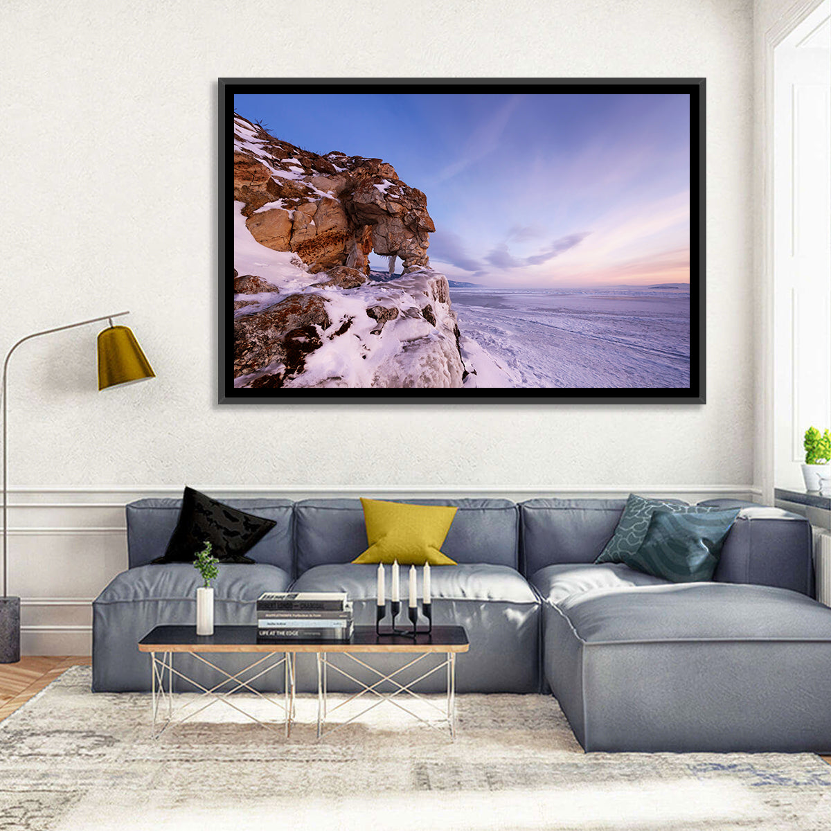 Lake Baikal Rock Arch at Winter Twilight Wall Art