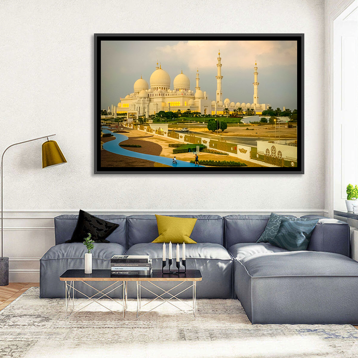 Sheikh Zayed Grand Mosque at Golden Dusk Wall Art