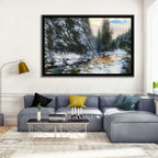 Winter Creek in Snowy Pines Wall Art