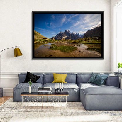 La Meije Alpine Lake and Stone Hut Wall Art