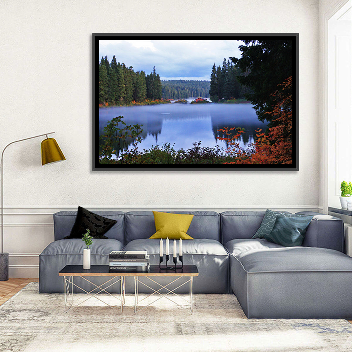 Lynn County Lake Cabin Reflection Wall Art
