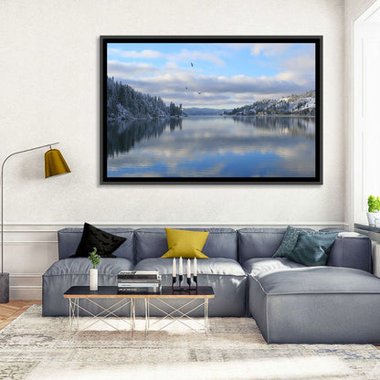 Coeur D Alene Winter Lake Reflection Wall Art