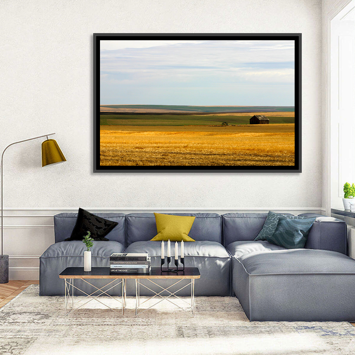 Lone Barn, Montana Farmland Wall Art in a room, landscape